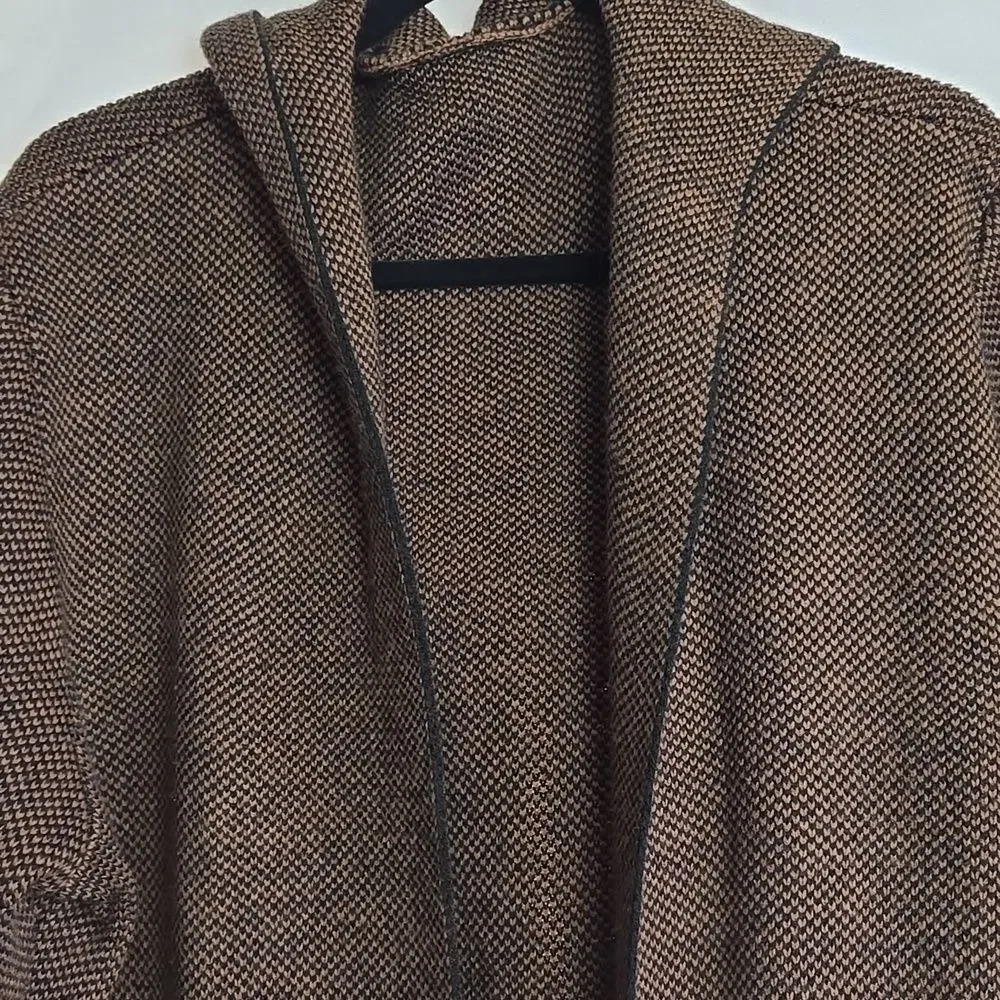🖤5/$20🖤 Cozy Knit Hooded Cardigan in Brown and Black - Picture 7 of 11